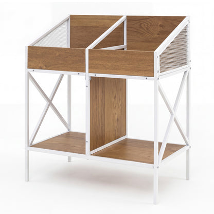 Industrial Vinyl Record Storage Rack with Metal Frame