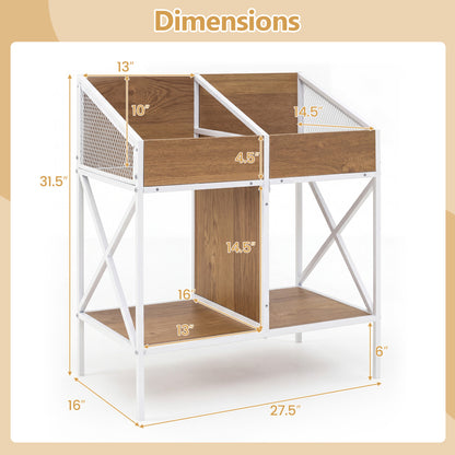 Industrial Vinyl Record Storage Rack with Metal Frame