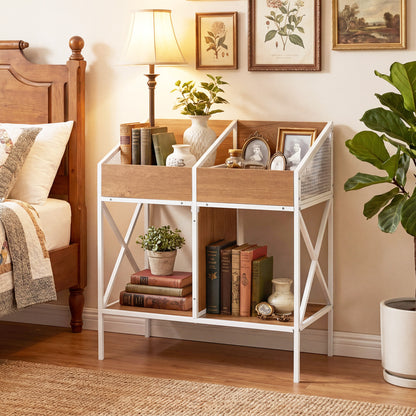 Industrial Vinyl Record Storage Rack with Metal Frame