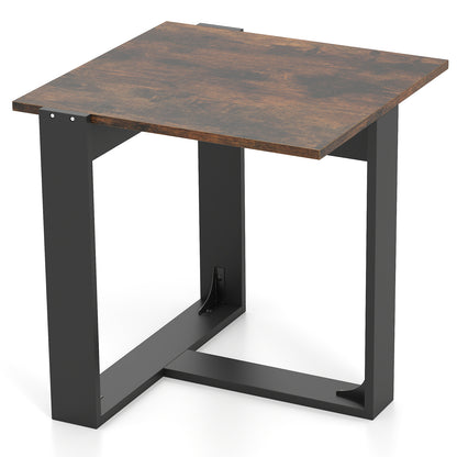 Industrial Sofa End Table with Metal Frame-1