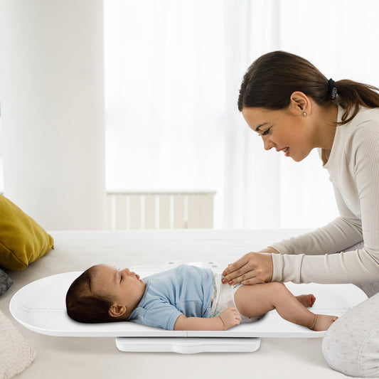 Infant Scale with Detachable Tray for Body Weight and Height Measurement-White