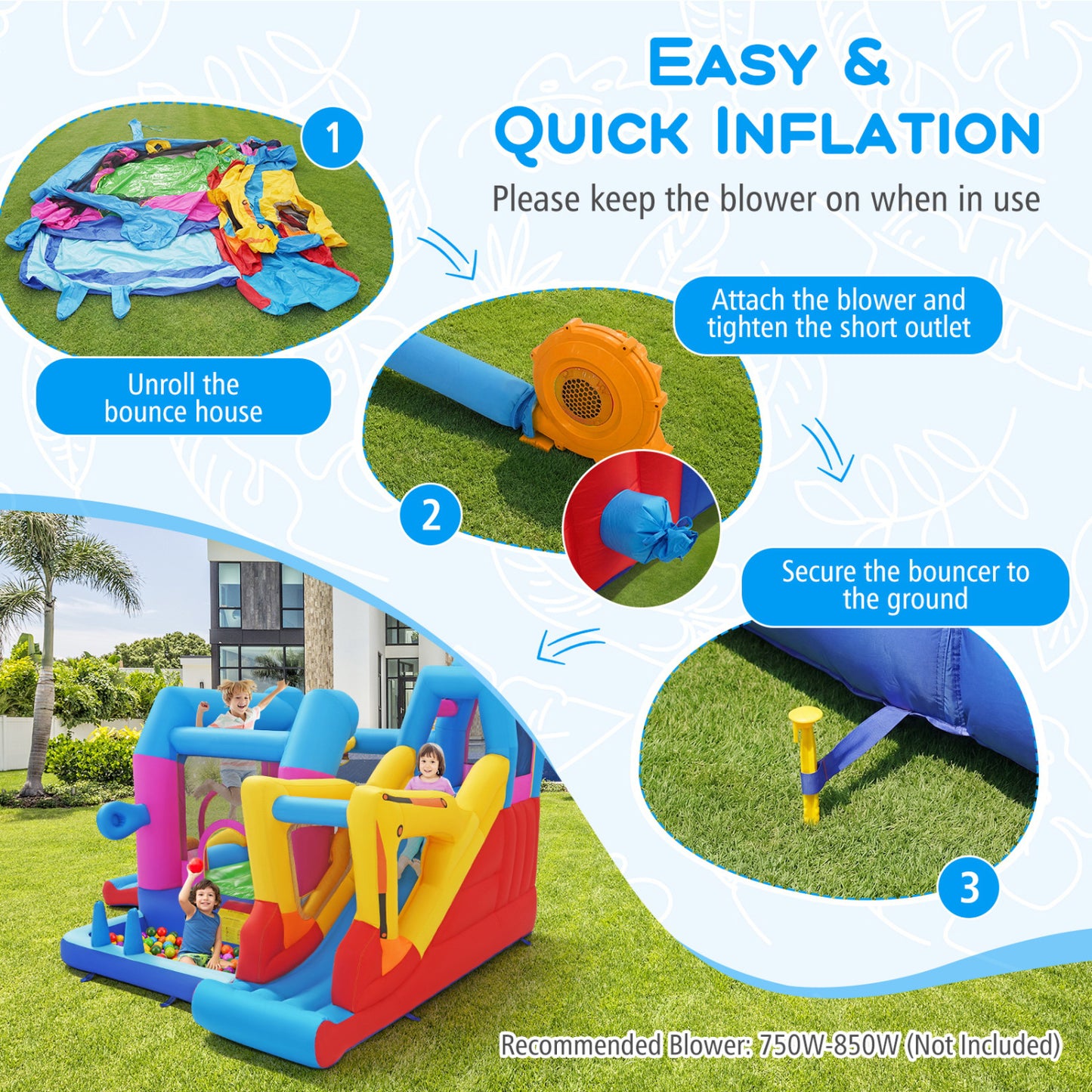 Inflatable Bounce House 8-in