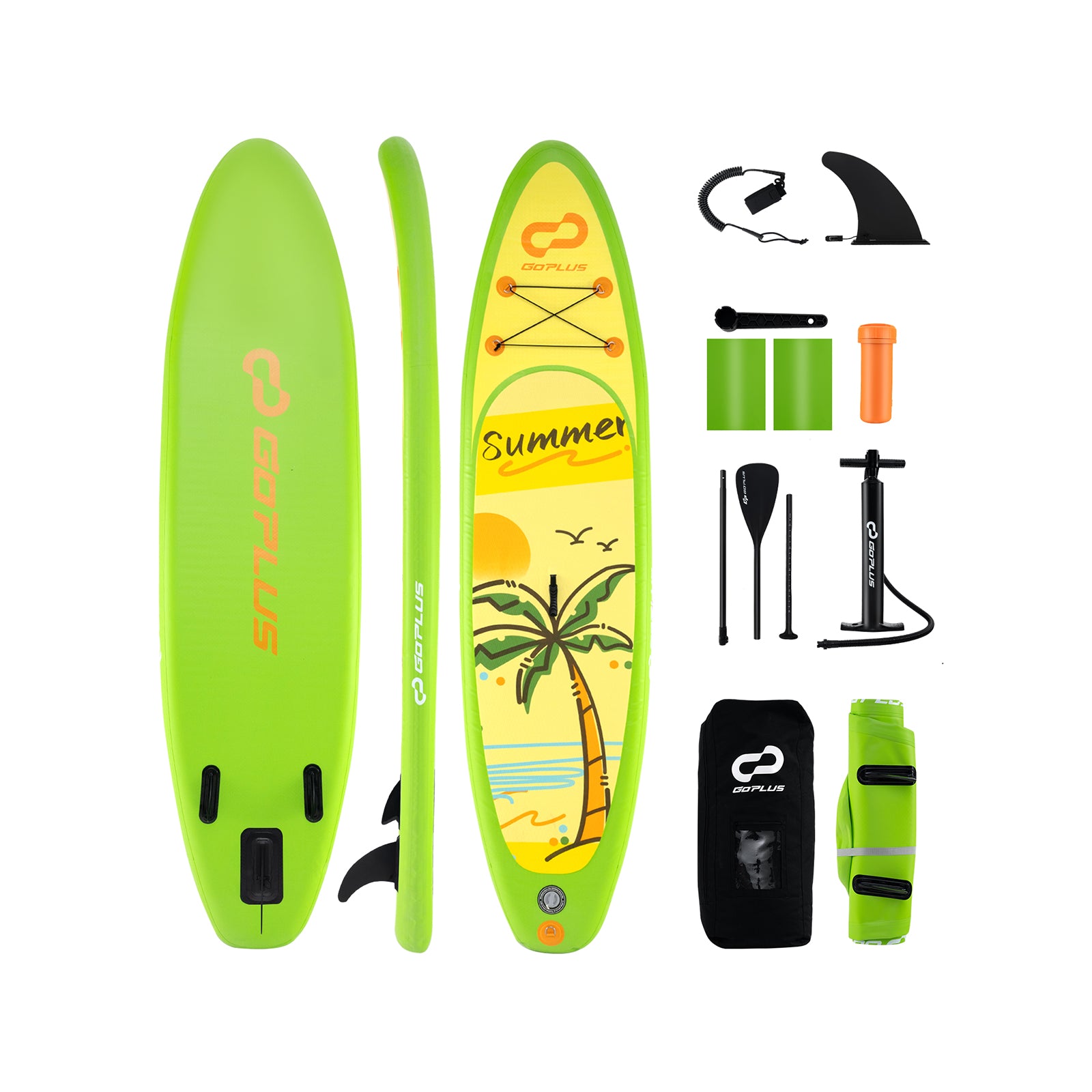 Inflatable Stand up Paddle Board iSUP Board Accessories with 3 Fins-L - S