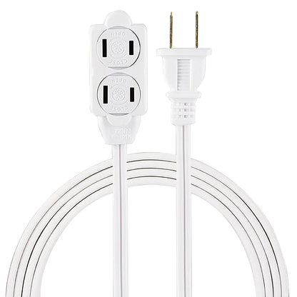 GE 6-Ft. 3-Outlet Polarized Indoor Extension Cord with Twist-to-Close Safety Covers, White