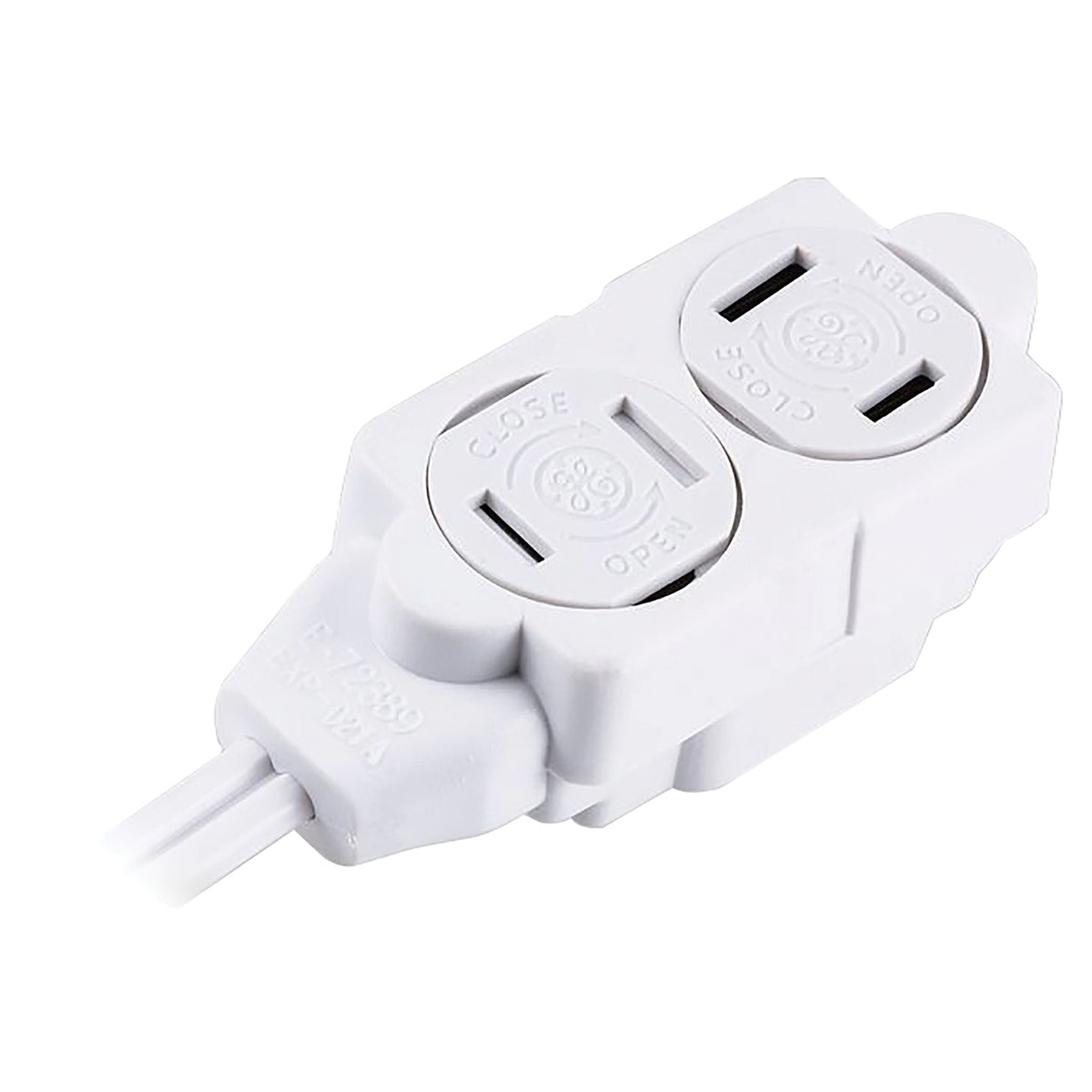 GE 6-Ft. 3-Outlet Polarized Indoor Extension Cord with Twist-to-Close Safety Covers, White - view 4