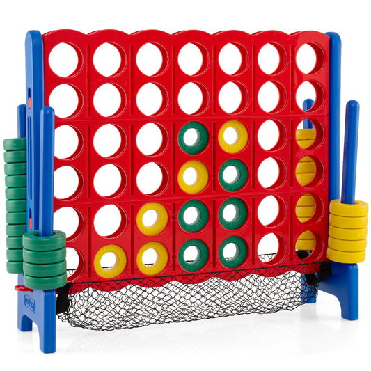 Jumbo 4 in a Row Game Set with 42 Chess Pieces 4-to-Score Giant Game Set