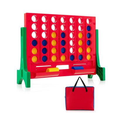 Jumbo 4-to-Score Connect Game Set with Carrying Bag and 42 Coins-Red - Green
