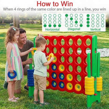 Jumbo 4-to-Score Game Set 3.5FT Tall Oversized Outdoor Lawn Game