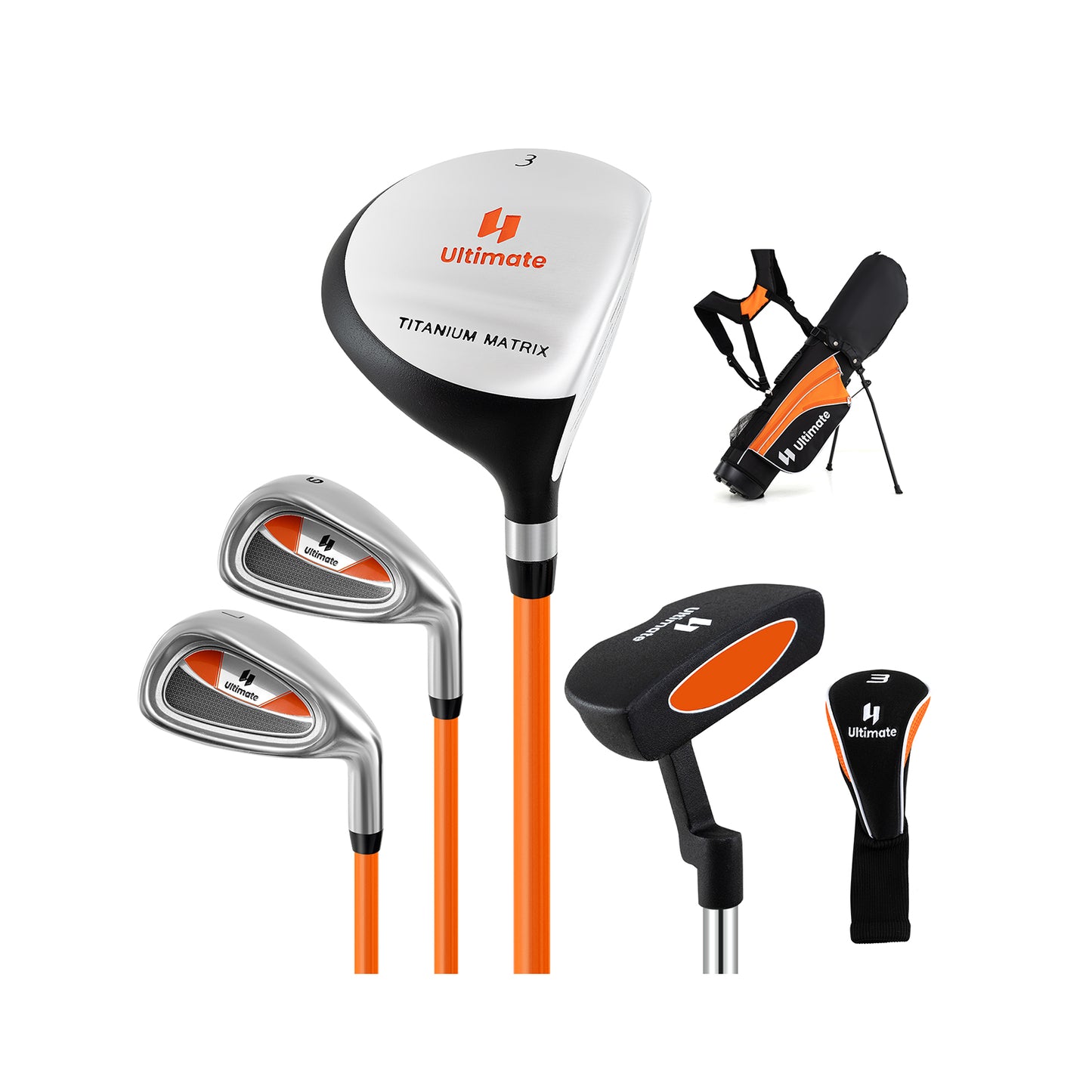 Junior Complete Golf Club Set For Age 8 to 10-Blue - Yellow