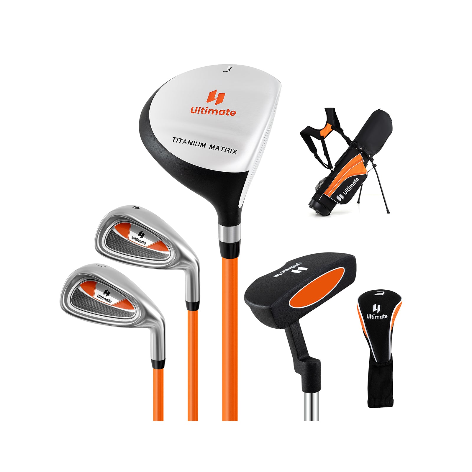 Junior Complete Golf Club Set For Age 8 to 10-Blue - Yellow