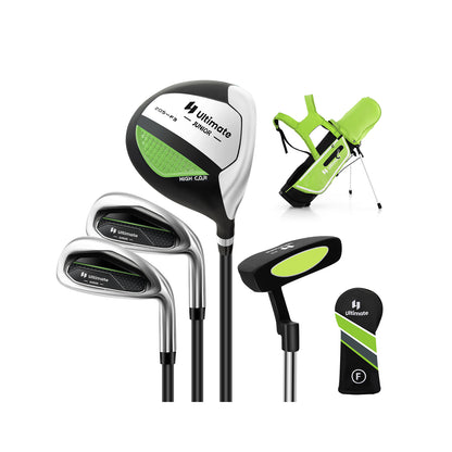 Junior Complete Golf Club Set Right Hand with Rain Hood for Kids-Blue - Green