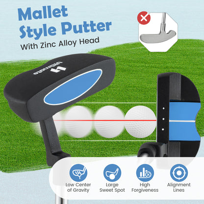 Junior Mallet Putter Individual Gold Club for Kids Ages 11-14