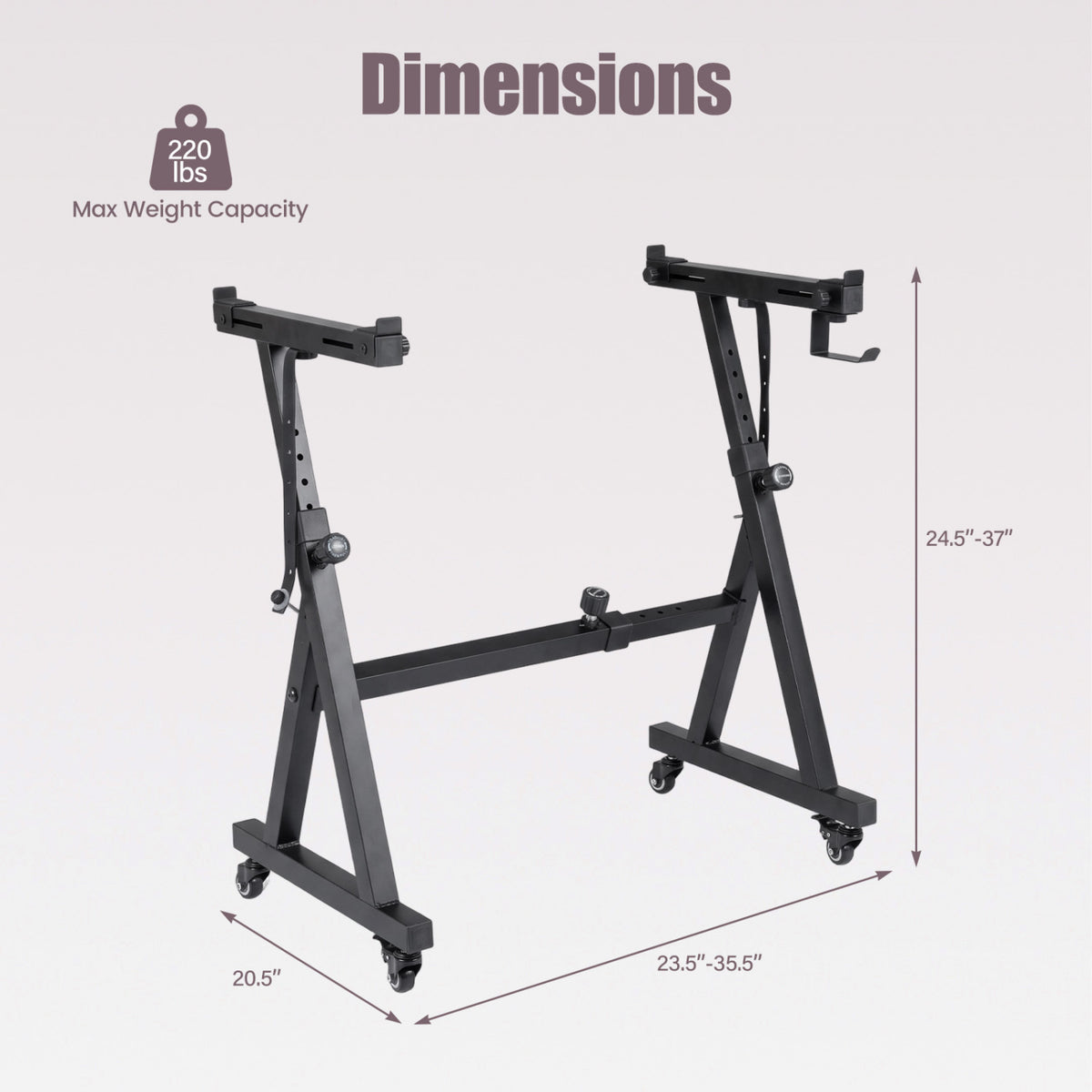 Adjustable Keyboard Stand for 49-88 Key Electric Pianos
