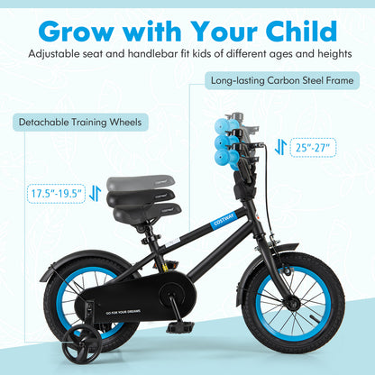 Kids Bike with Adjustable Handlebar and Saddle Black