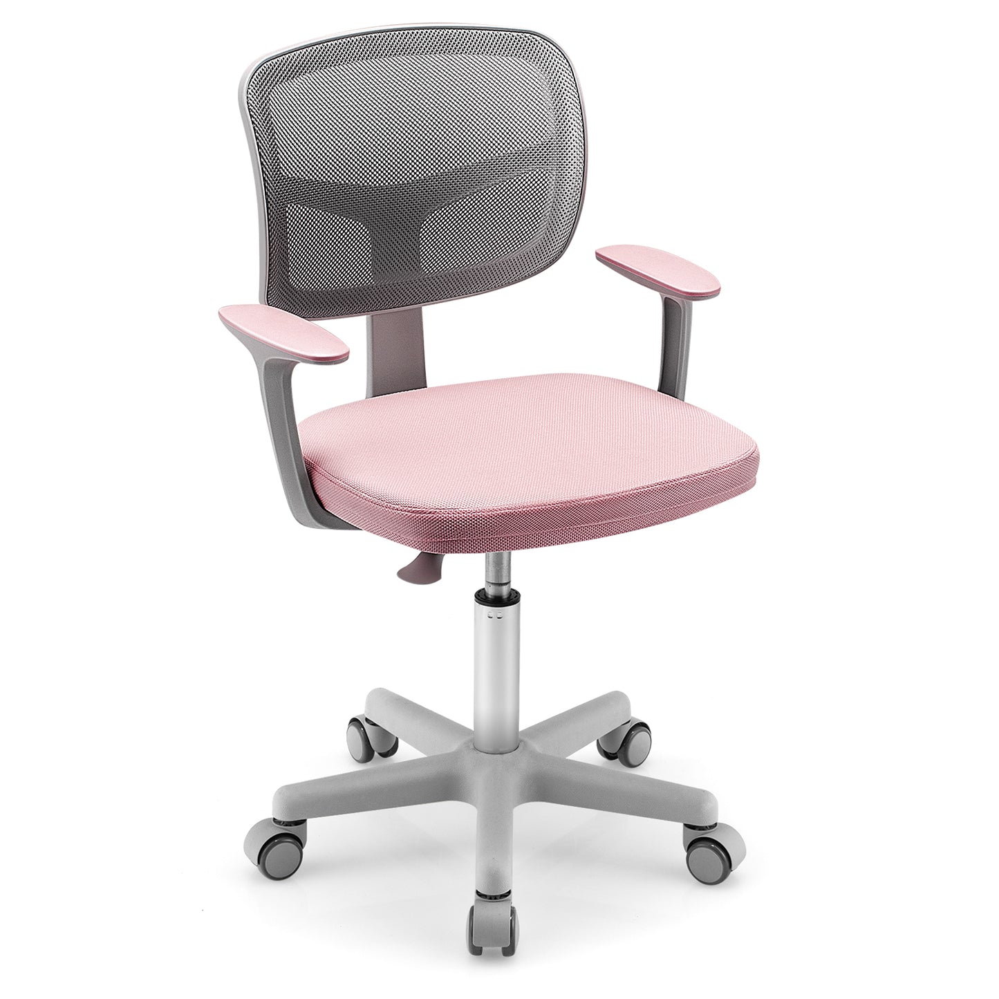 Adjustable Desk Chair with Auto Brake Casters for Kids-Turquoise - Pink