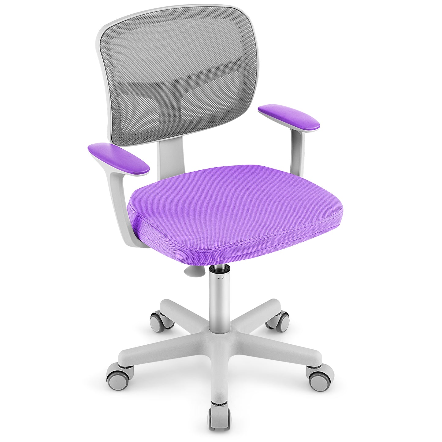 Adjustable Desk Chair with Auto Brake Casters for Kids-Turquoise - Purple