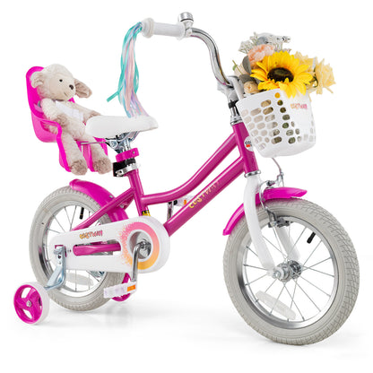 Kids Bike 12 Inch with Training Wheels and 2 Brake System for 3-4 Years Old - 5 Years Old