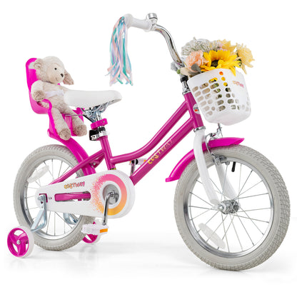 Kids Bike 12 Inch with Training Wheels and 2 Brake System for 3-4 Years Old - 7 Years Old