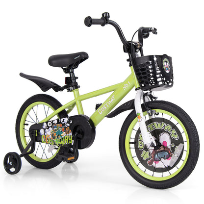 16 Inch Kids Bike Adjustable with Detachable Training Wheels for 4-8 Years Old-16 inches - 16 Inches