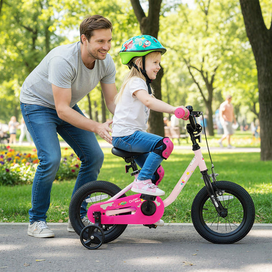 Kids Bike for 3-7 Years Old Boys and Girls 12/14/16-Inch Children Bicycle-Pink 12 Inch