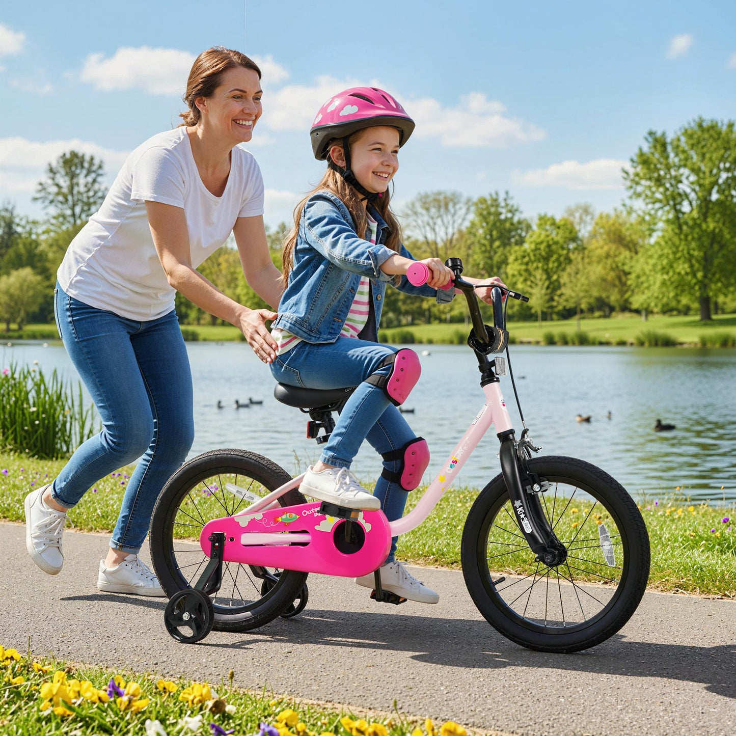 Kids Bike for 3-7 Years Old Boys and Girls 12/14/16-Inch Children Bicycle-Pink 16 Inch
