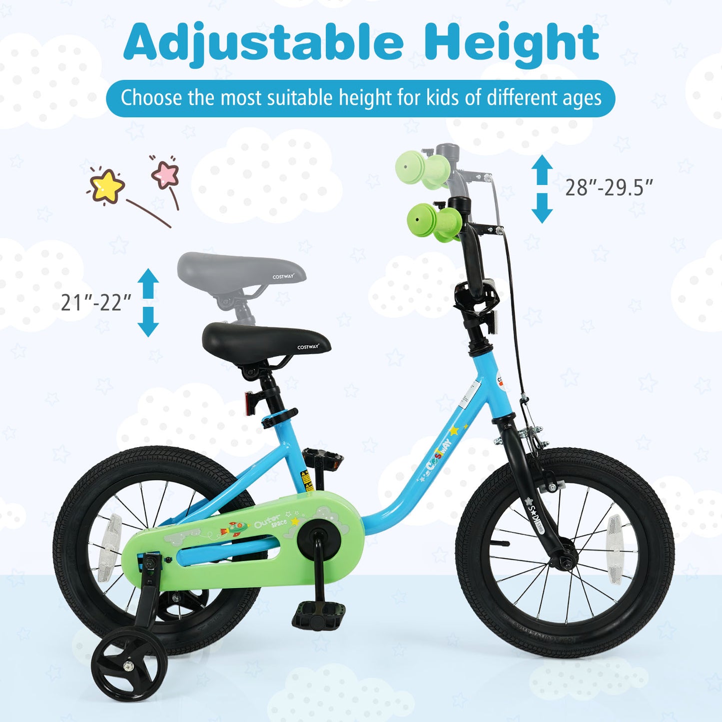 Kids Bike for 3-7 Years Old Boys and Girls 12/14/16-Inch Children Bicycle Blue-14 Inches