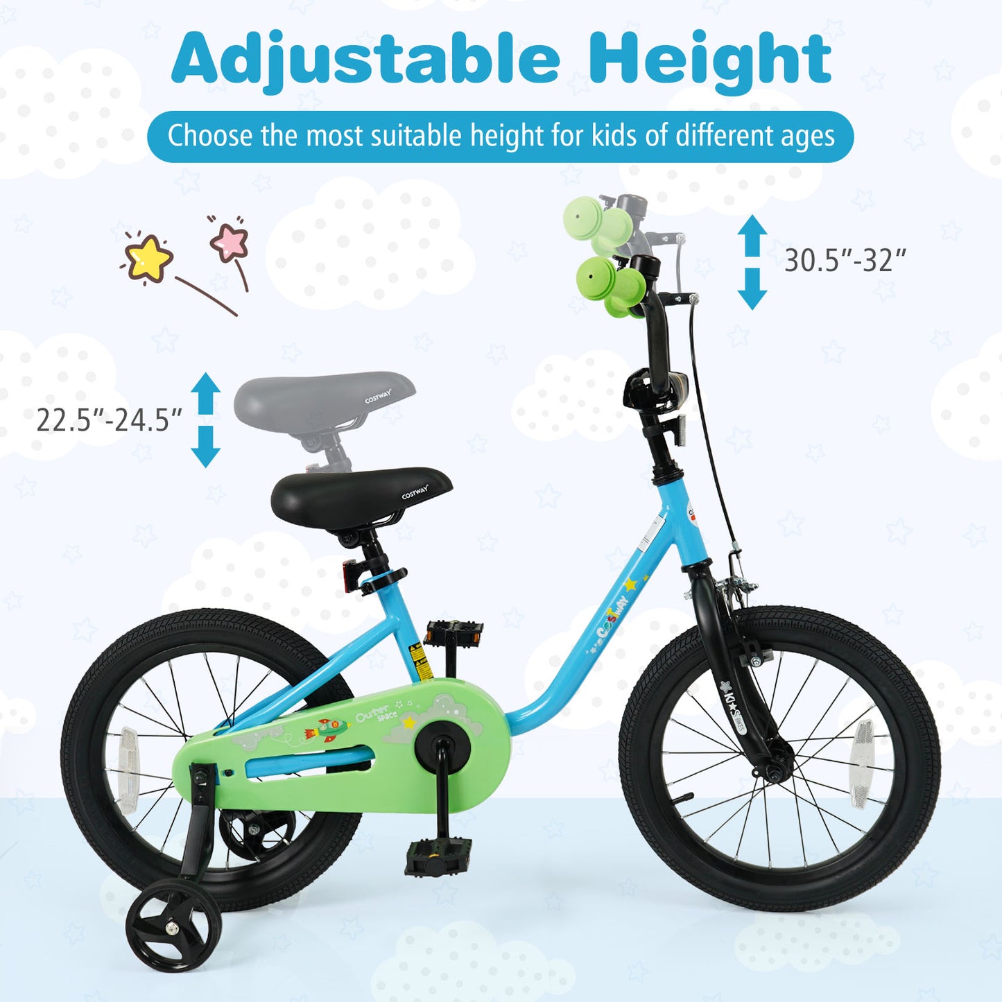 Kids Bike for 3-7 Years Old Boys and Girls 12/14/16-Inch Children Bicycle Blue-16 Inches