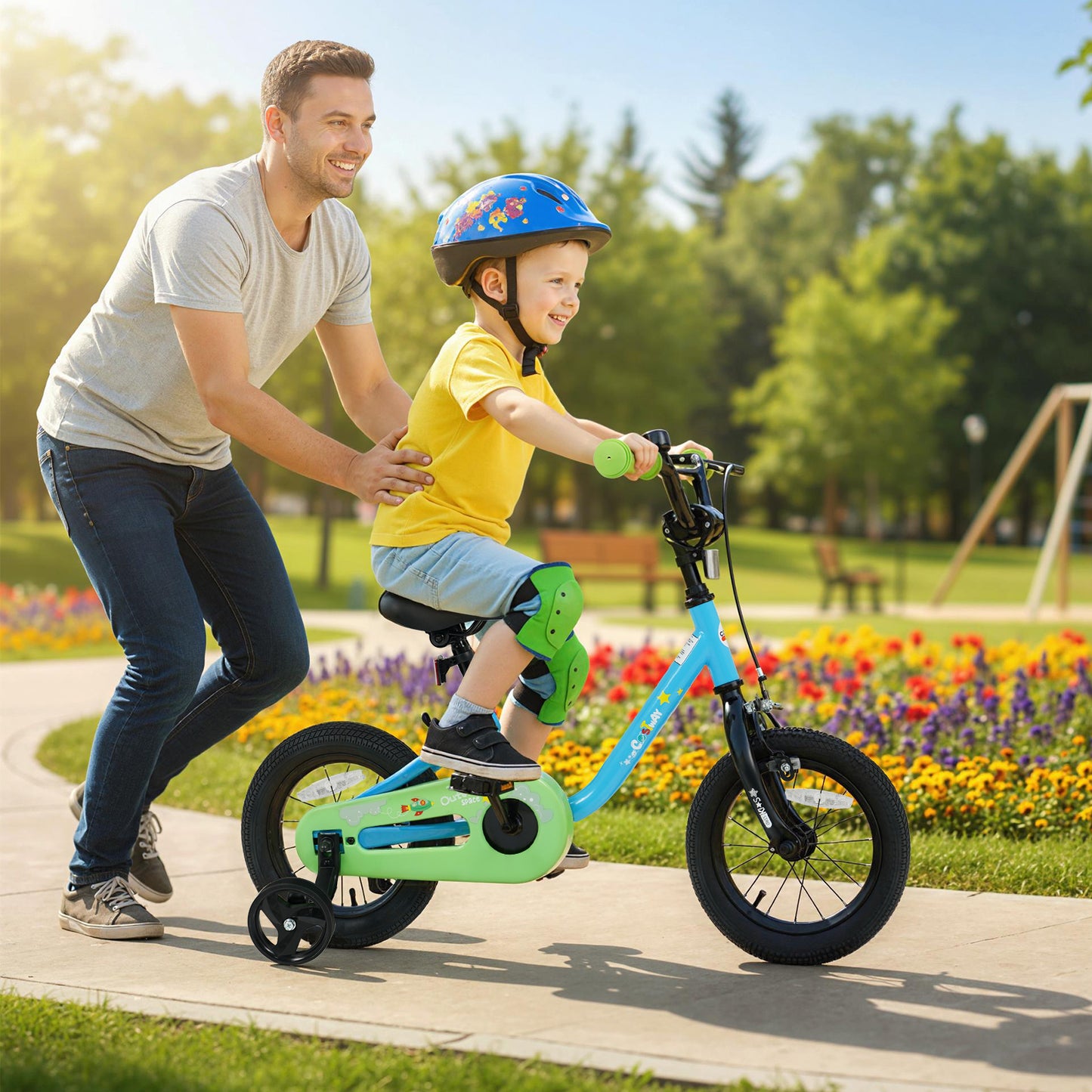 Kids Bike for 3-7 Years Old Boys and Girls 12/14/16-Inch Children Bicycle Blue-12 Inches