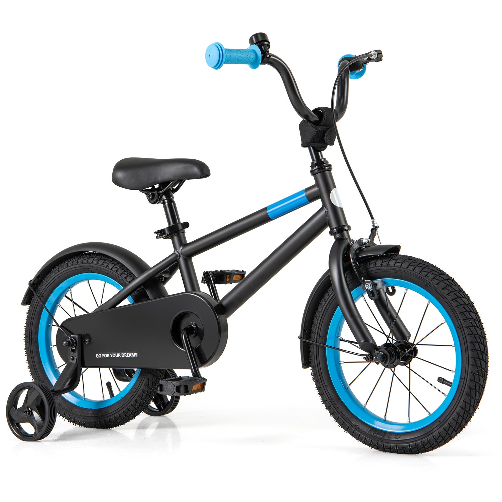 Kids Bike with Adjustable Handlebar and Saddle Black-12 Inches - 14 Inches
