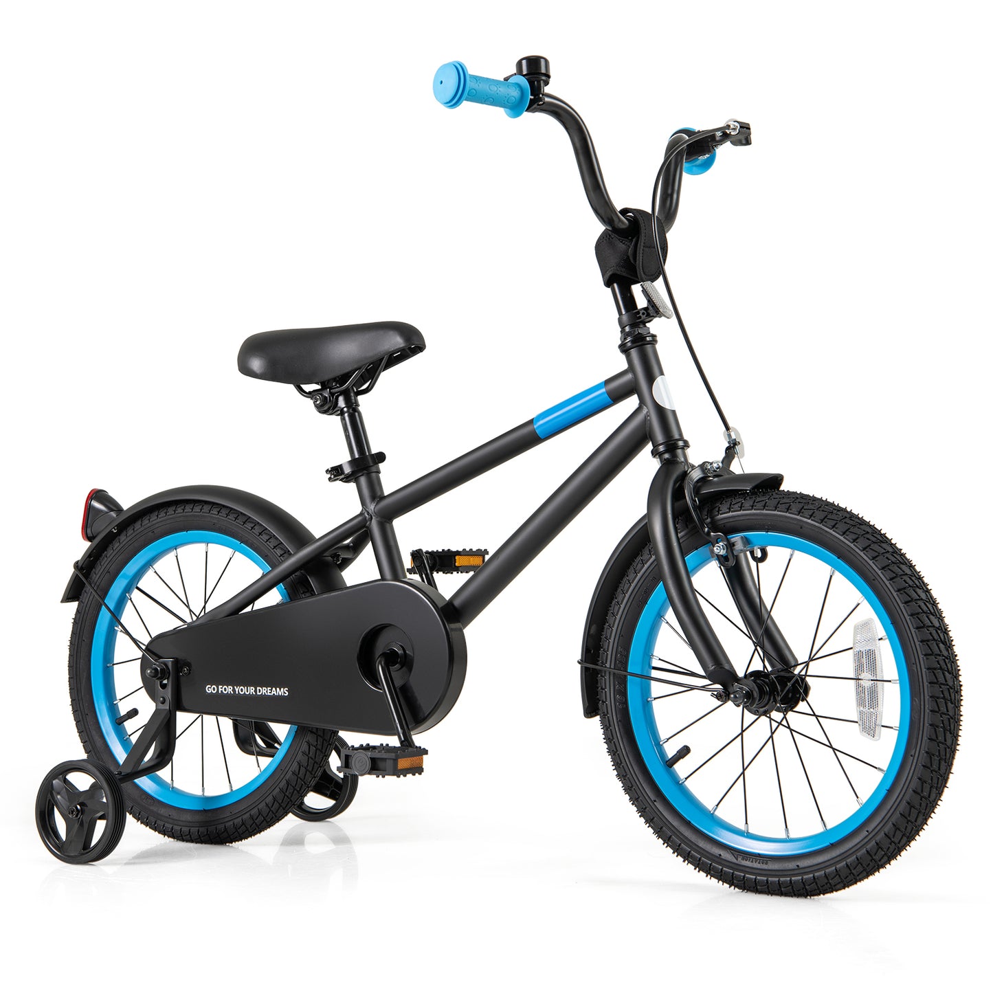 Kids Bike with Adjustable Handlebar and Saddle Black-12 Inches - 16 Inches