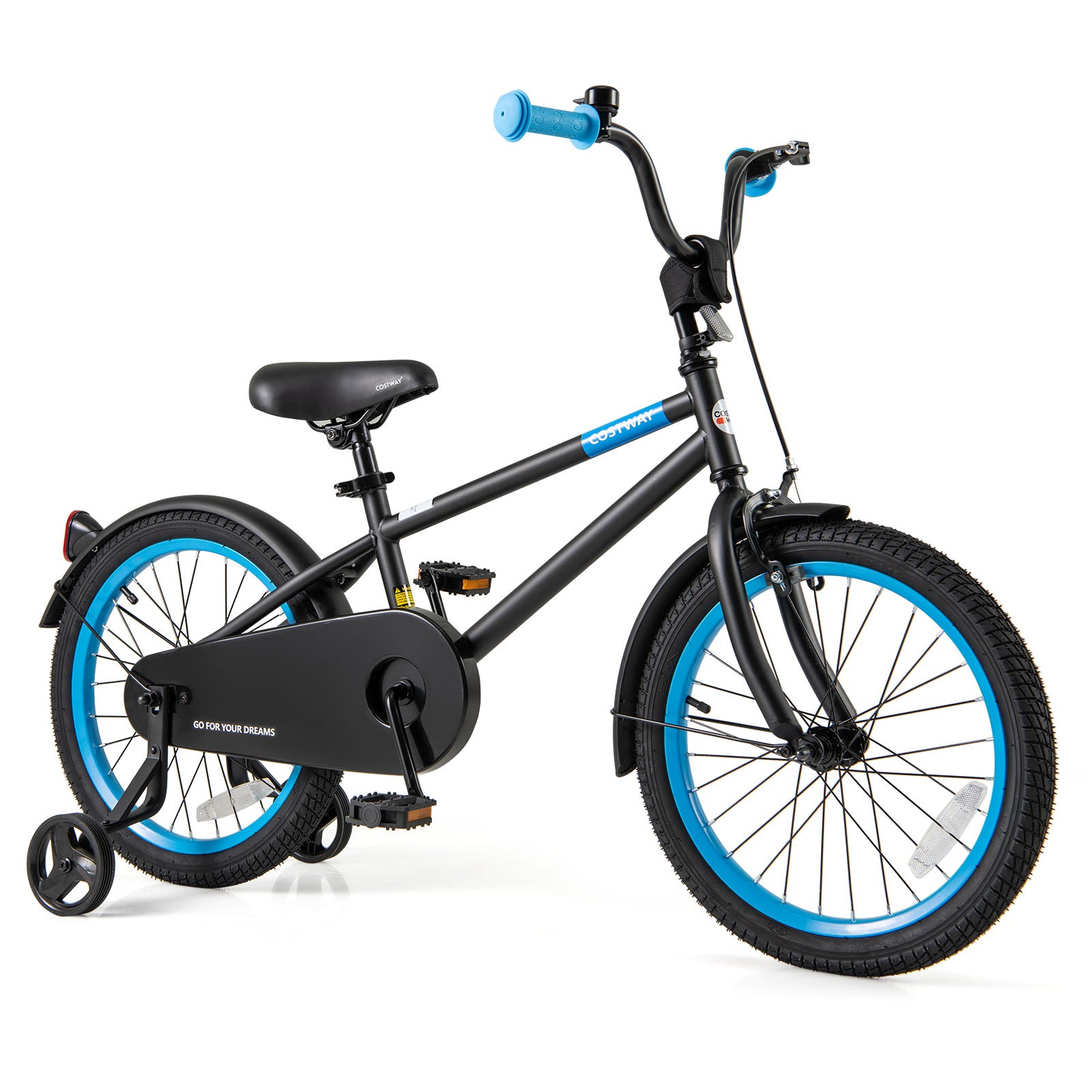 Kids Bike with Adjustable Handlebar and Saddle Black-12 Inches - 18 Inches