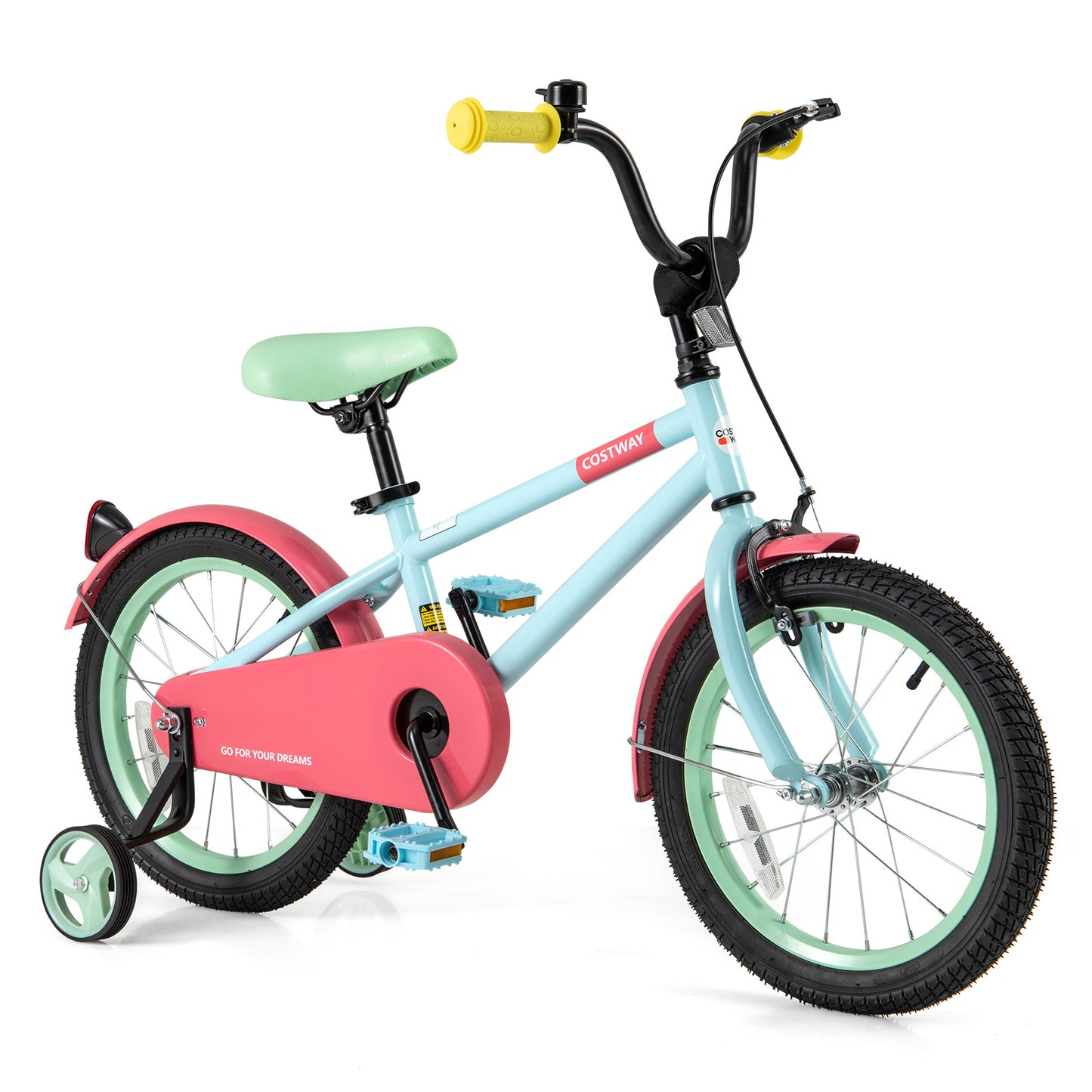 Kids Bike with Adjustable Handlebar and Saddle Blue-12 Inches - 16 Inches