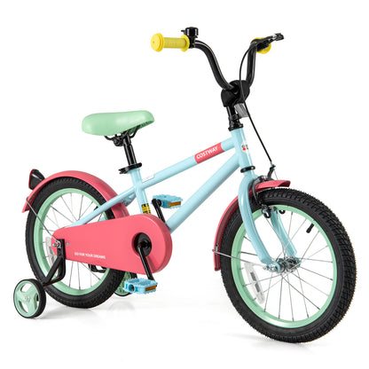 Kids Bike with Adjustable Handlebar and Saddle Blue-12 Inches - 16 Inches
