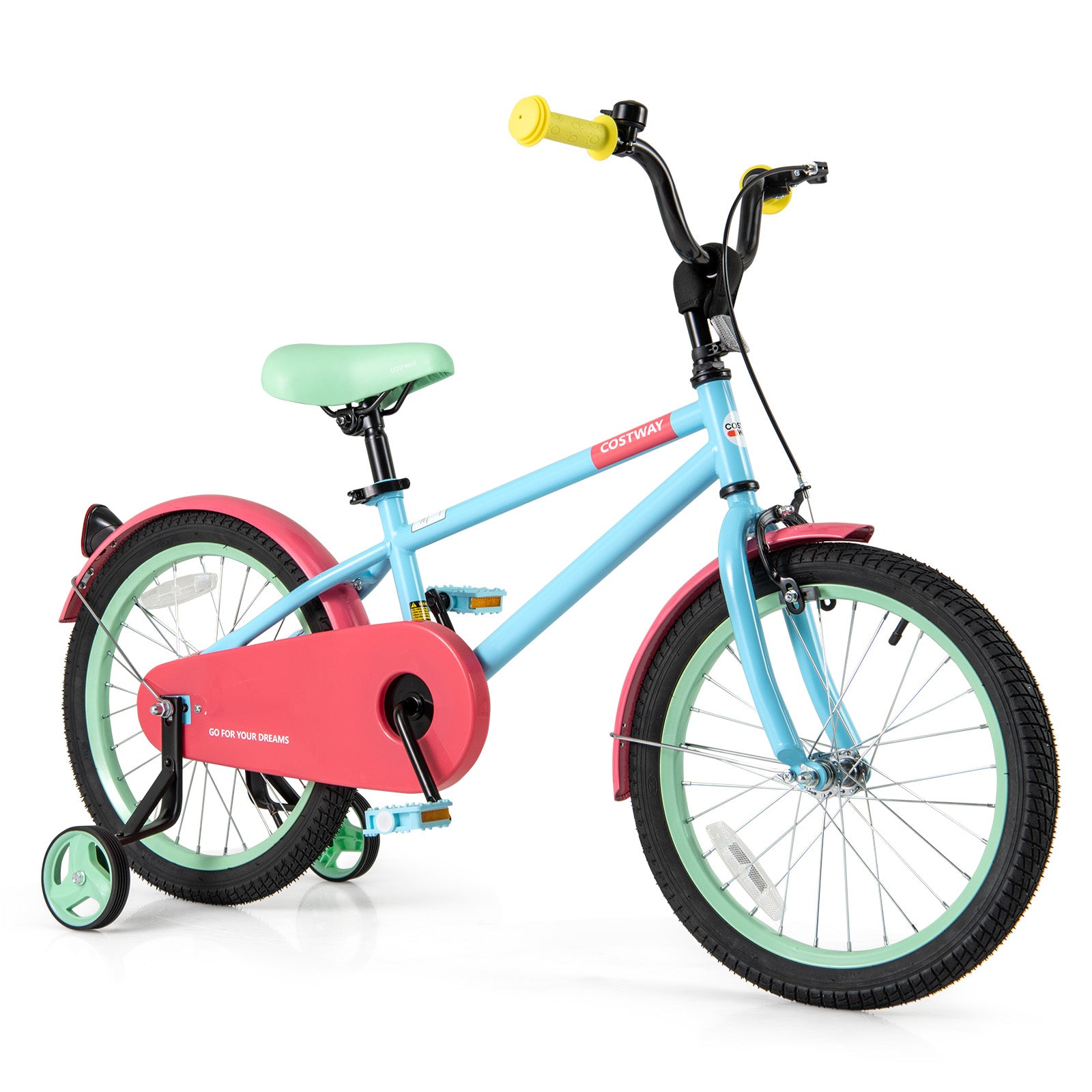 Kids Bike with Adjustable Handlebar and Saddle Blue-12 Inches - 18 Inches