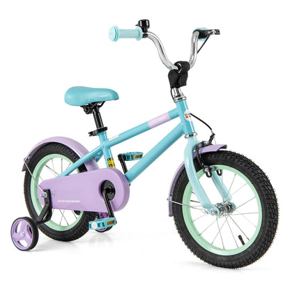 Kids Bike with Adjustable Handlebar and Saddle Purple-12 Inches - 14 Inches