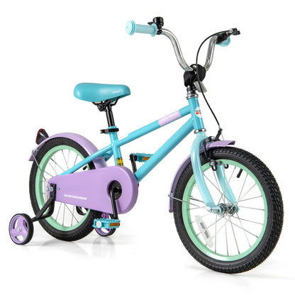 Kids Bike with Adjustable Handlebar and Saddle Purple-12 Inches - 16 Inches