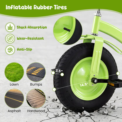 Kids Carbon Steel Bike with 15-Inch Inflatable Tires