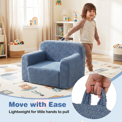 Kids Couch Portable Toddler Sofa with Anti-slip Base-Blue