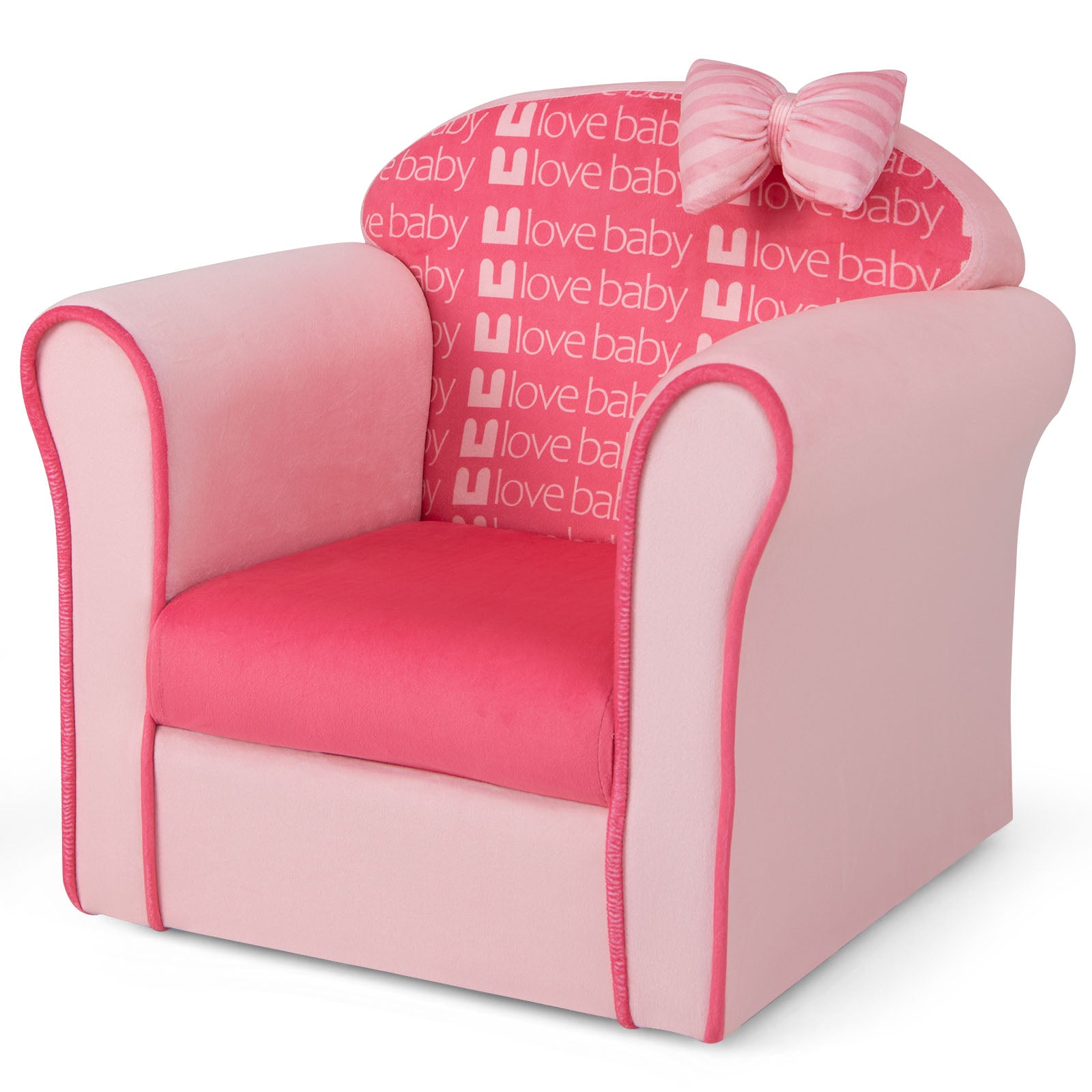 Original Kids Sofa with Armrest and Thick Cushion-Pink - Pink