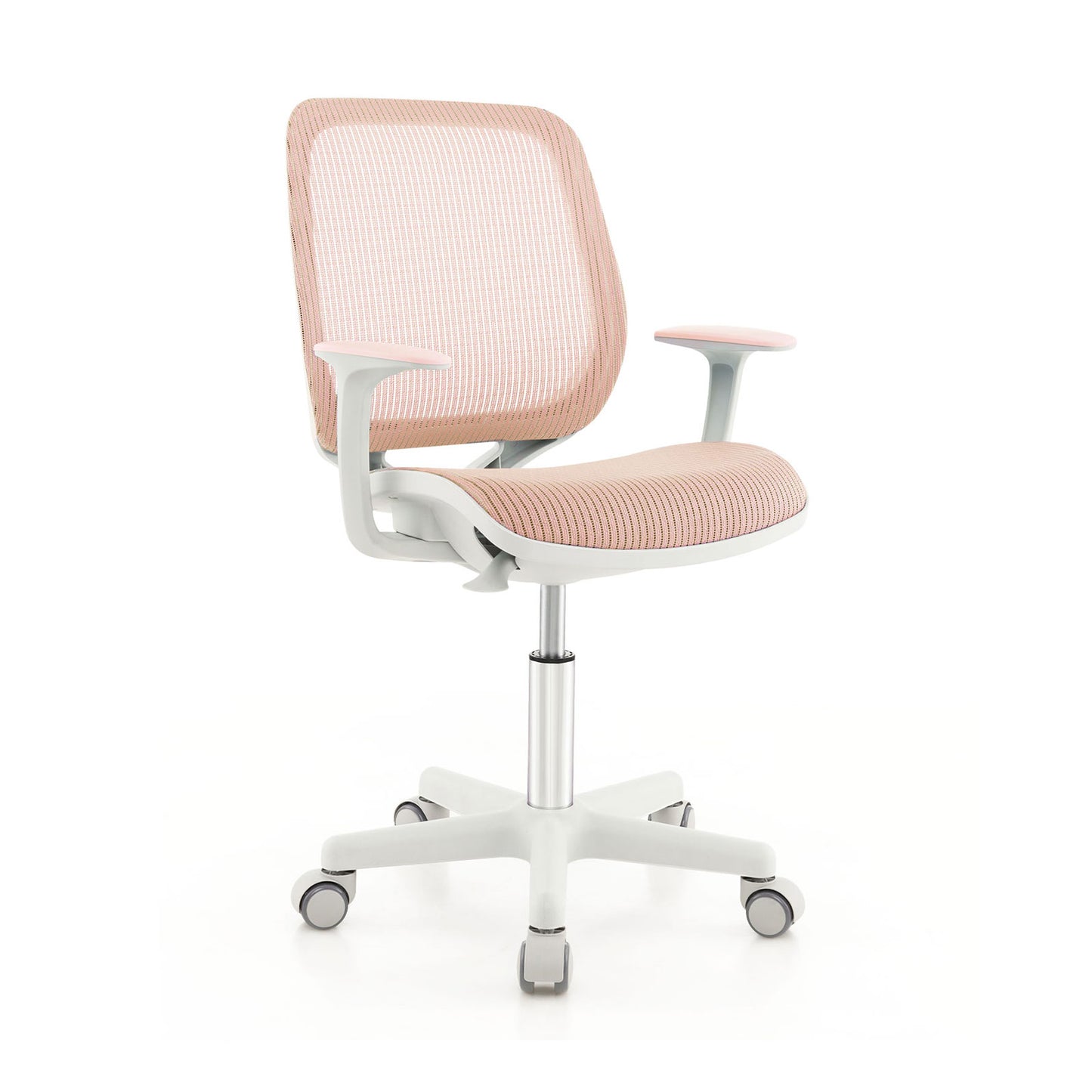 Swivel Mesh Children Computer Chair with Adjustable Height-Purple - Pink