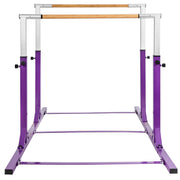Kids Double Horizontal Bars Gymnastic Training Parallel Bars Adjustable-Purple