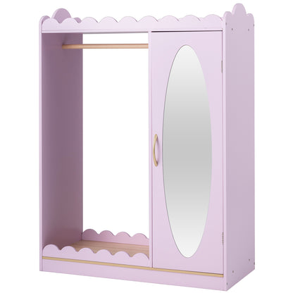 Kids Dress Up Storage Cabinet with Full Length Mirror - Pink