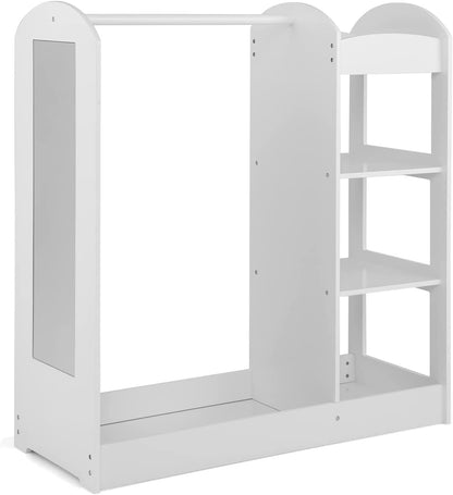 Kids Dress Up Storage with Mirror-Pink - White