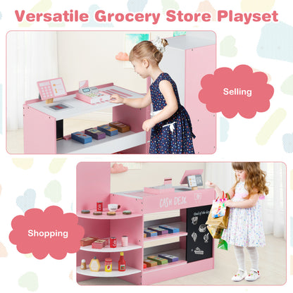 Kids Grocery Store Playset with Cash Register & POS Machine