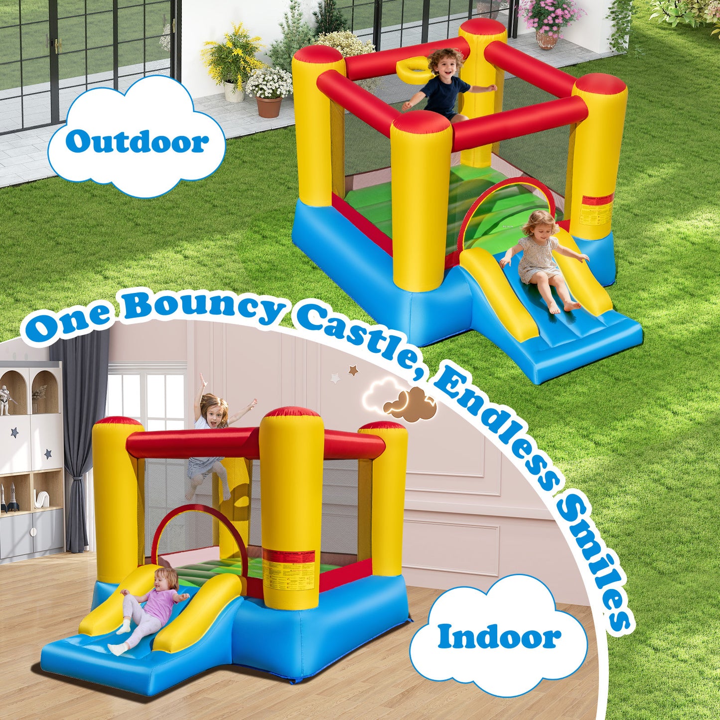 Kids Inflatable Jumping Bounce House without Blower
