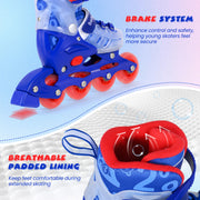 Kids Inline Skates with Light Up Wheels for Beginners Ages 9-14-Blue