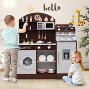 Kids Kitchen Set Wooden with Coffee Makers and Accessories-Coffee