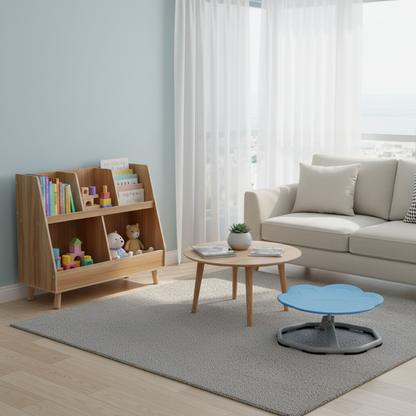 Kids Learning & Play Essentials Bundle ‚Äî Bookshelf + 4-in-1 Activity Table Set + 360¬∞ Swivel Chair
