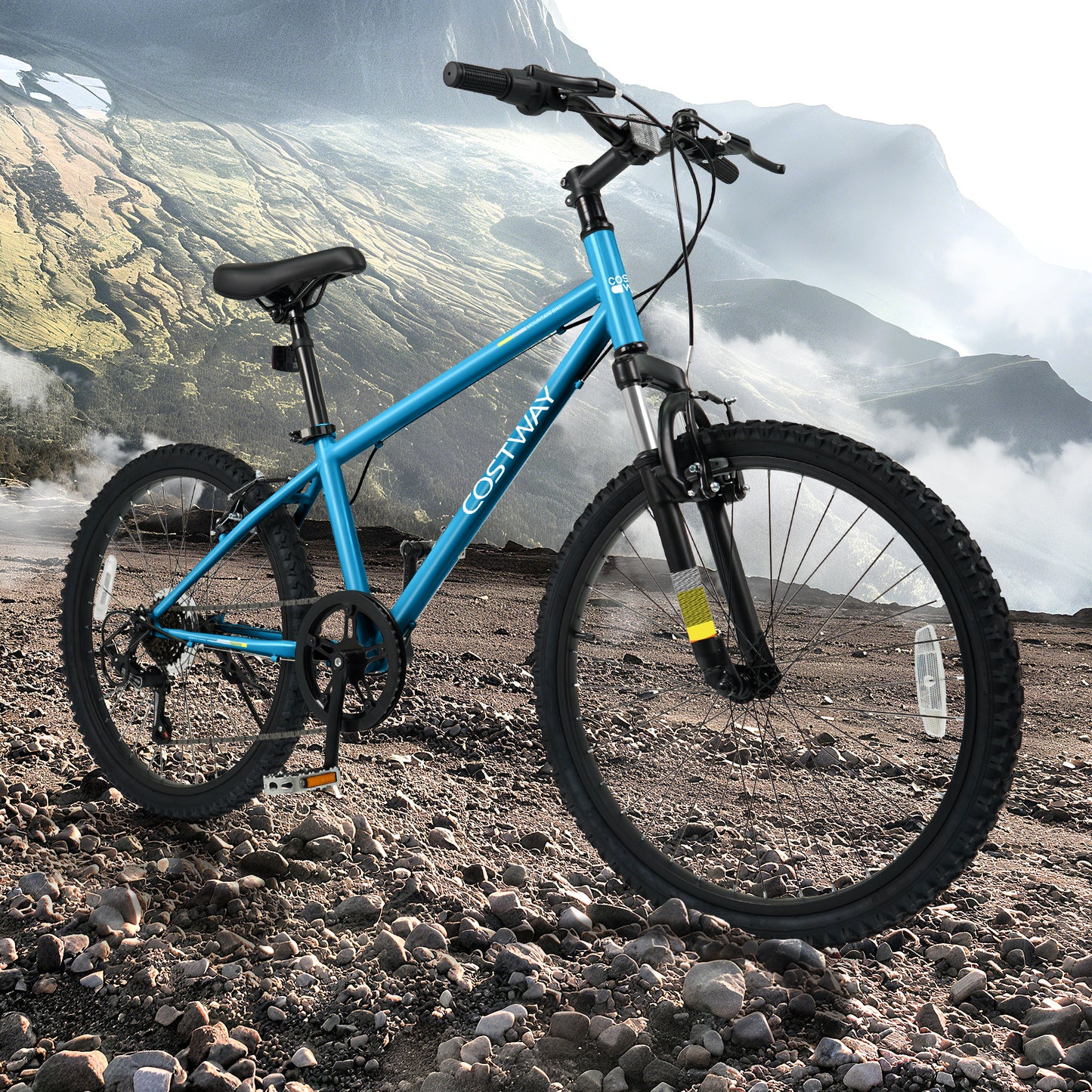 Kids Mountain Bike 20 Inch Child Bicycle for Boys Girls Aged 8+ Years Old Blue