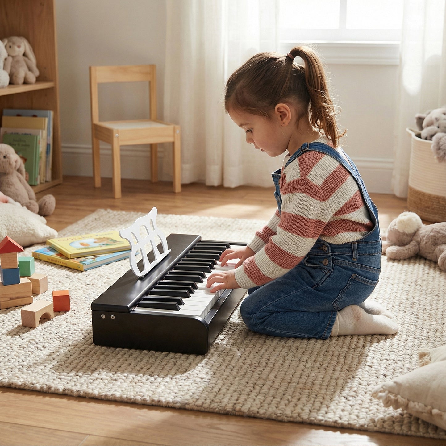 Kids Piano Keyboard 30 Keys Digital Piano with Music Stand for 3+ Years Old Beginners-Black